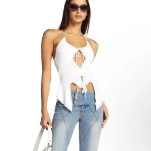 I Am Gia White Cut Out Top